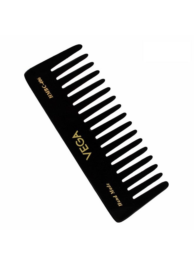 Vega Vega Large Shampoo Hair Comb,Handmade, (India's No.1* Hair Comb Brand)For Men and Women, Black, (HMBC-406)  - Image 1