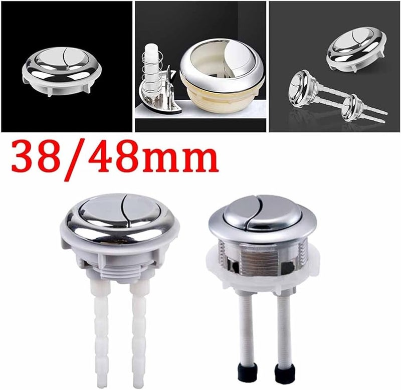 Universal Dual Toilet Flush Button 38mm Replacement Water Saving Tank Top Switch - Image 1