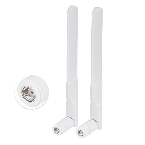 Bingfu Dual Band WiFi 2.4GHz 5GHz 5.8GHz 8dBi MIMO RP-SMA Male White Antenna (2-Pack) for WiFi Router Wireless Network Card USB Adapter Security IP Camera Video Surveillance Monitor - Image 1