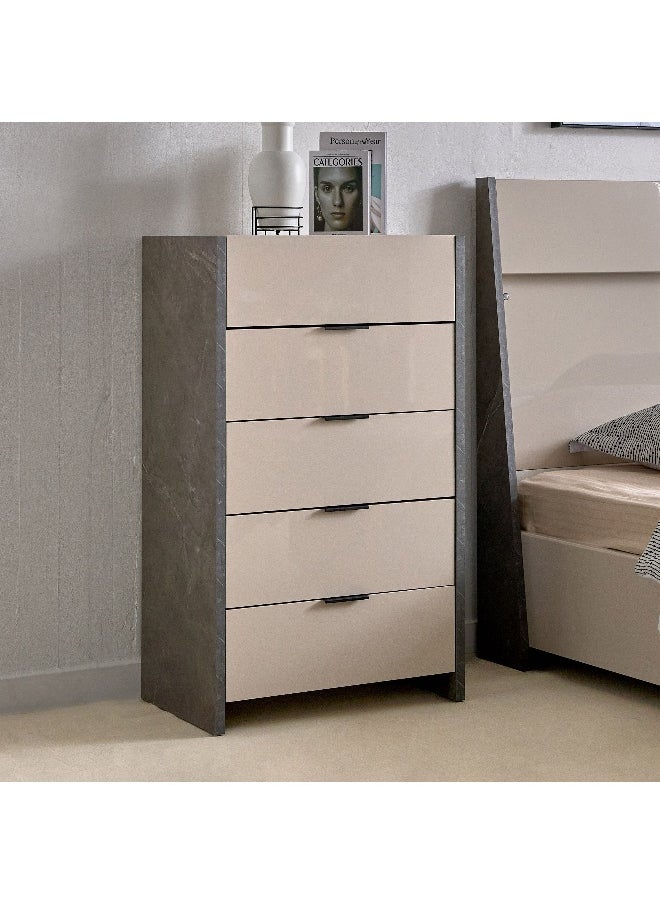 Home Box Carter High Gloss Chest of 5-Drawers  - Image 1