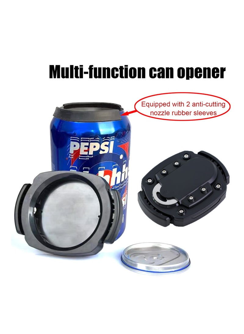 SYOSI - Can Opener, Manual Hand Held, Easy Safety Camping Can Openers Smooth Edge with Bottle Opener, for Parties, Camping, Travel and Other Places, Suitable for Daily Opening of Soda Cans(Black,1 Pack) - Image 1