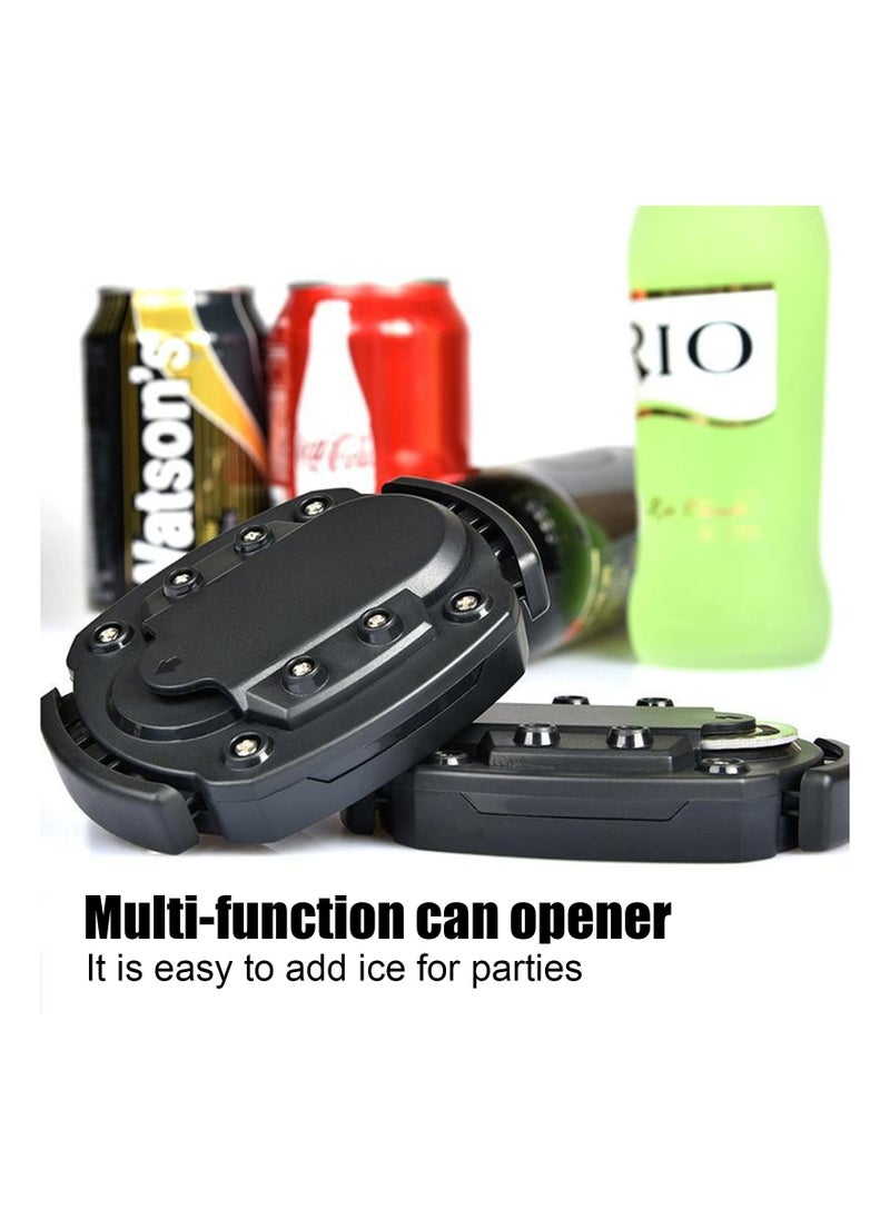 SYOSI - Can Opener, Manual Hand Held, Easy Safety Camping Can Openers Smooth Edge with Bottle Opener, for Parties, Camping, Travel and Other Places, Suitable for Daily Opening of Soda Cans(Black,1 Pack) - Image 1