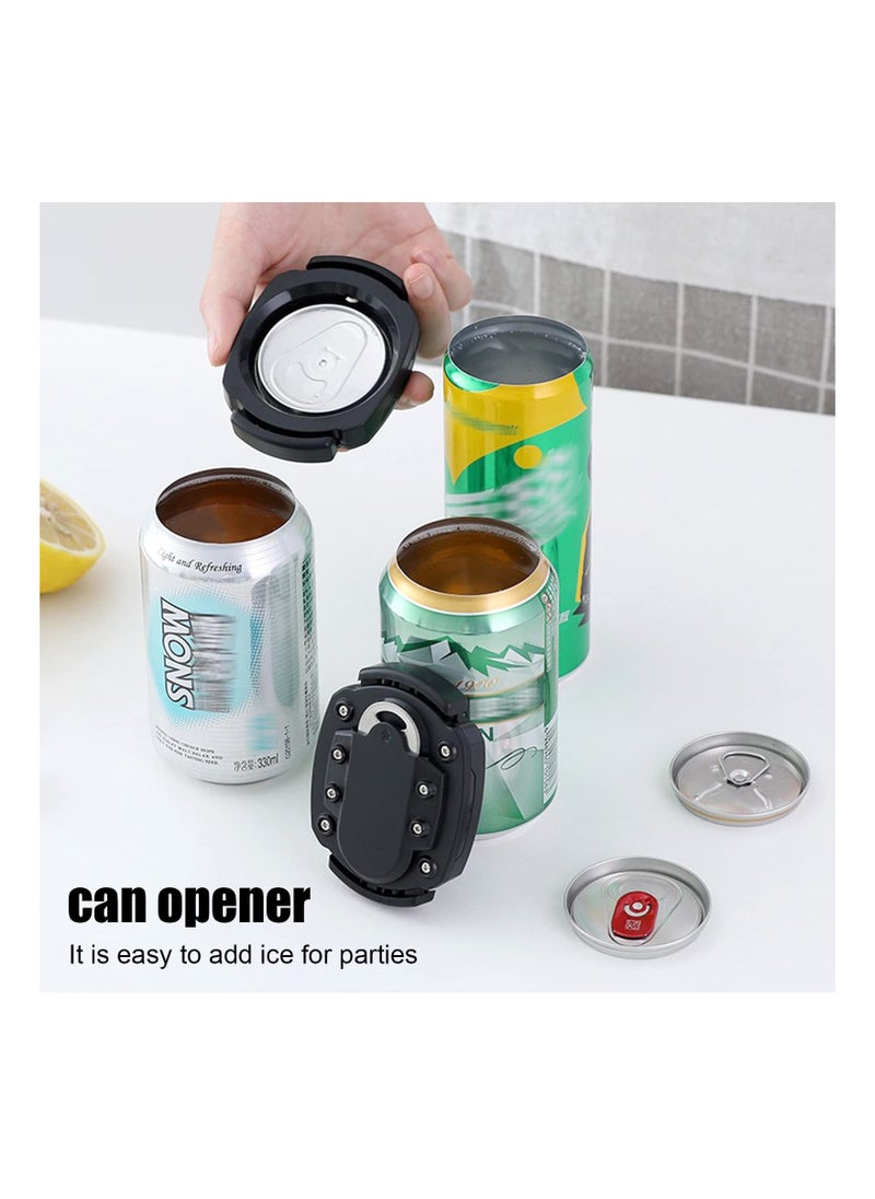 SYOSI - Can Opener, Manual Hand Held, Easy Safety Camping Can Openers Smooth Edge with Bottle Opener, for Parties, Camping, Travel and Other Places, Suitable for Daily Opening of Soda Cans(Black,1 Pack) - Image 1