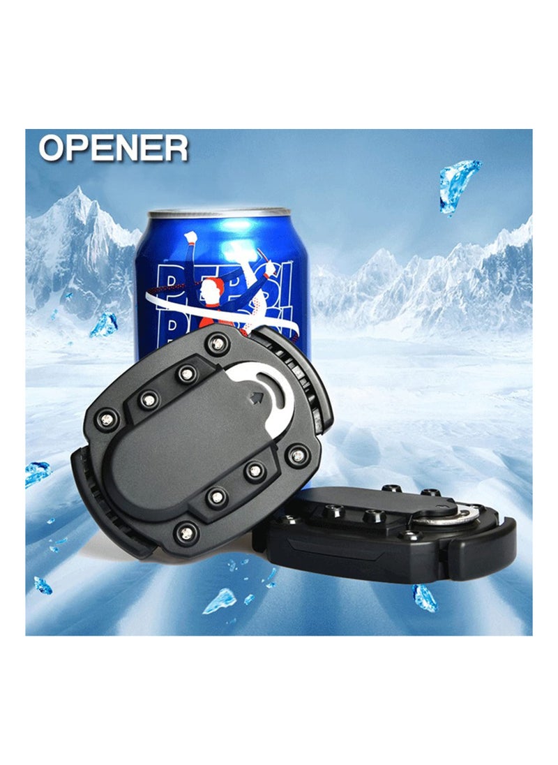 SYOSI - Can Opener, Manual Hand Held, Easy Safety Camping Can Openers Smooth Edge with Bottle Opener, for Parties, Camping, Travel and Other Places, Suitable for Daily Opening of Soda Cans(Black,1 Pack) - Image 1