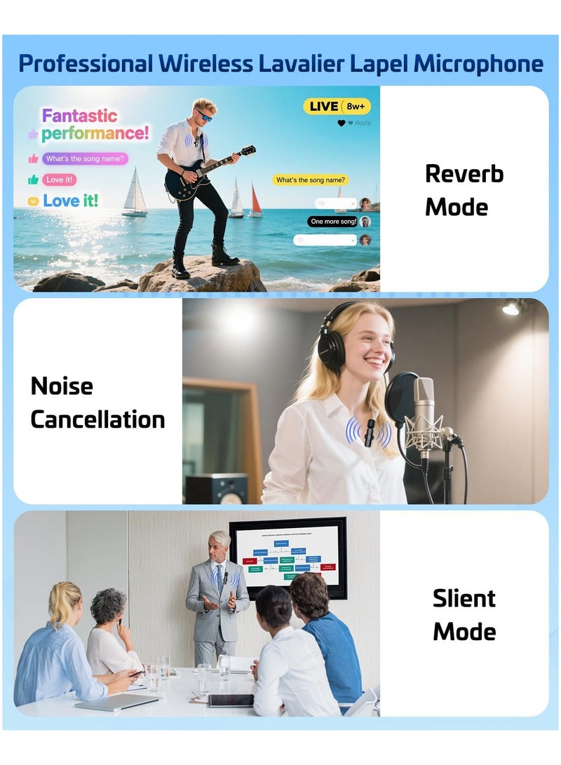 INSIJAM Pink Wireless Lavalier Microphone for iPhone and Android - Mini Clip-On Mic with Noise Cancellation 65ft Range 8H Battery USB-C/Lightning - for TikTok YouTube Podcast Live Streaming - Image 4