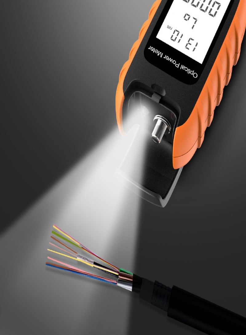 Mini Optical Power Meter High Precise Rechargeable Optical Fiber Detector 9 Standard Wavelength Cycle Switching with Frequency Recognition LED Flashlight Self-calibration Function - Image 5
