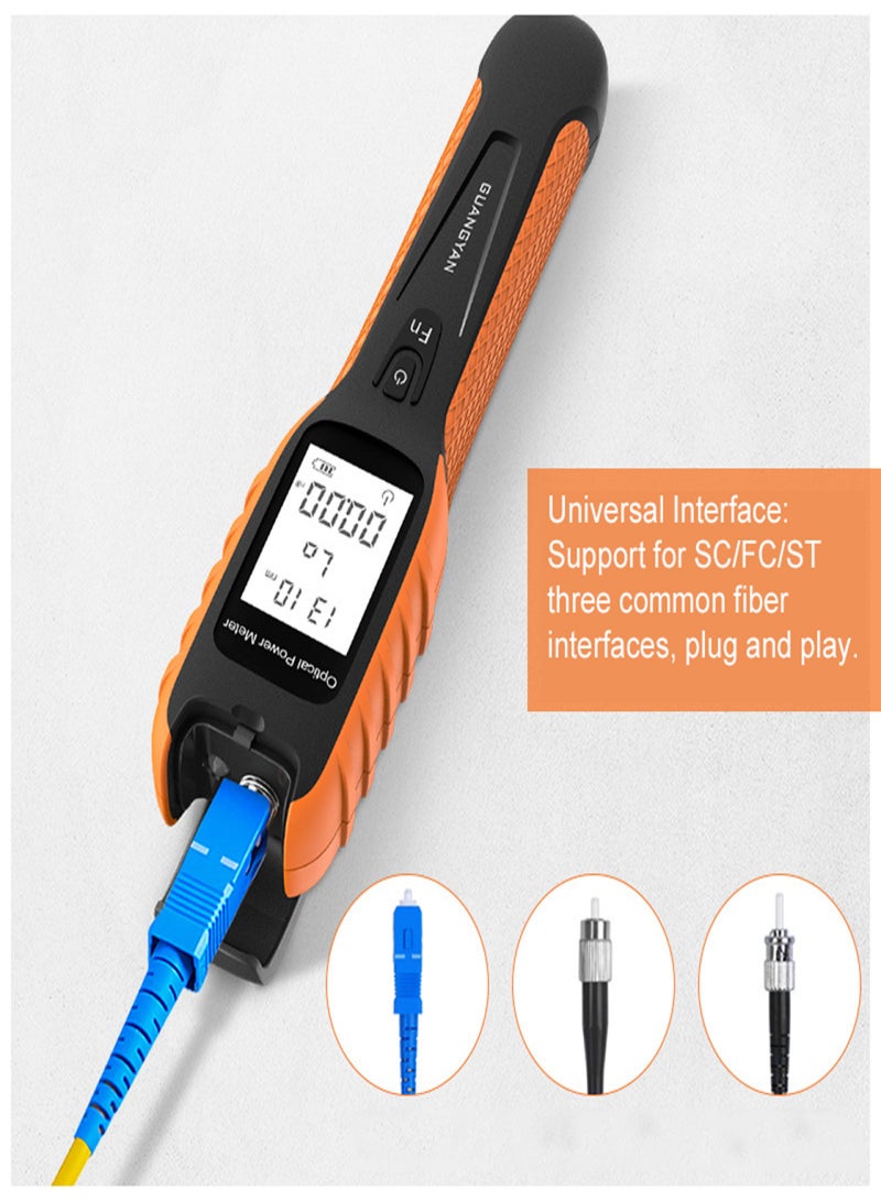 Mini Optical Power Meter High Precise Rechargeable Optical Fiber Detector 9 Standard Wavelength Cycle Switching with Frequency Recognition LED Flashlight Self-calibration Function - Image 3