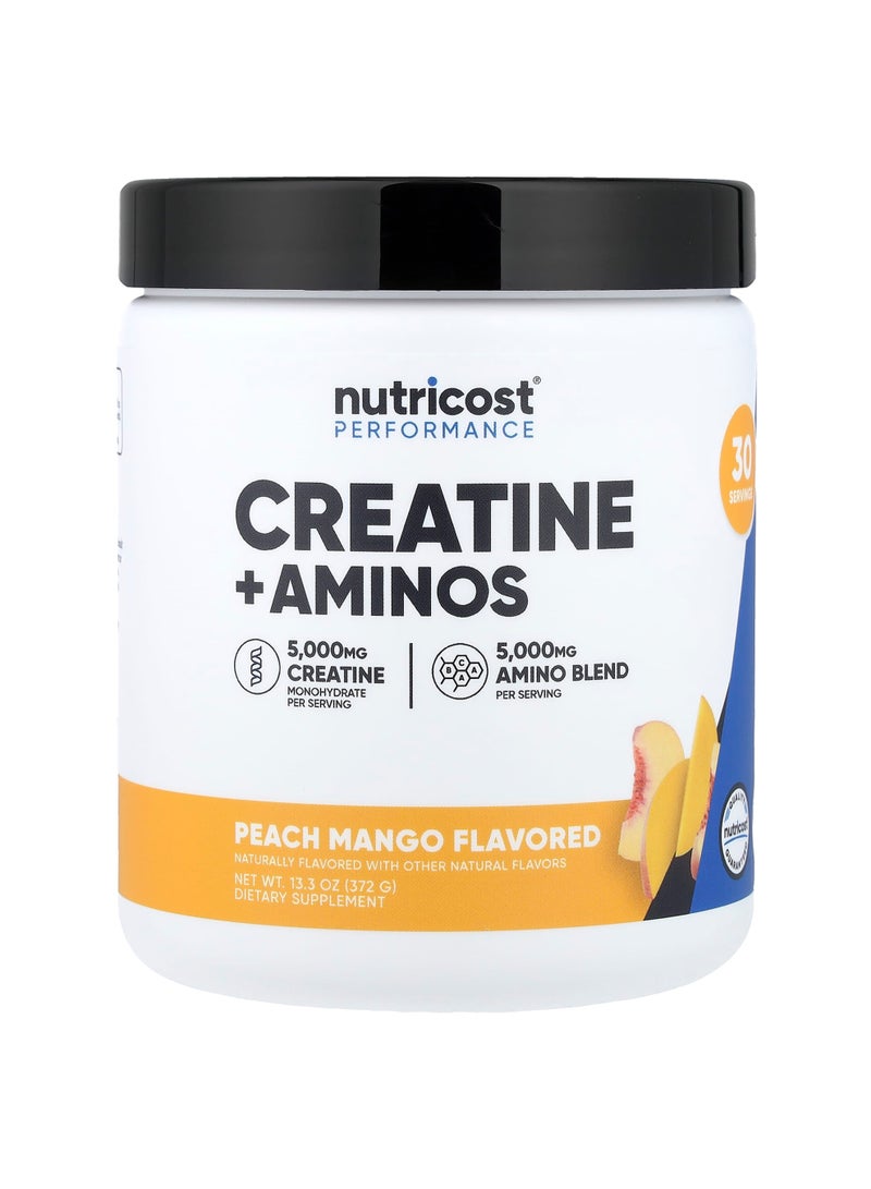 Performance, Creatine + Aminos, Peach Mango, 13.3 oz (372 g)