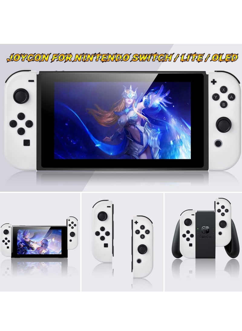 Generic - Wireless Joy-Con Controllers for Nintendo Switch, L/R Replacement Compatible with Switch/Lite/OLED, Joystick with Wake-up, Screenshot, and Dual Vibration (New White) - Image 1