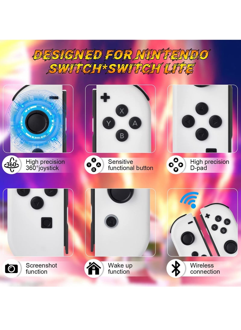Generic - Wireless Joy-Con Controllers for Nintendo Switch, L/R Replacement Compatible with Switch/Lite/OLED, Joystick with Wake-up, Screenshot, and Dual Vibration (New White) - Image 1