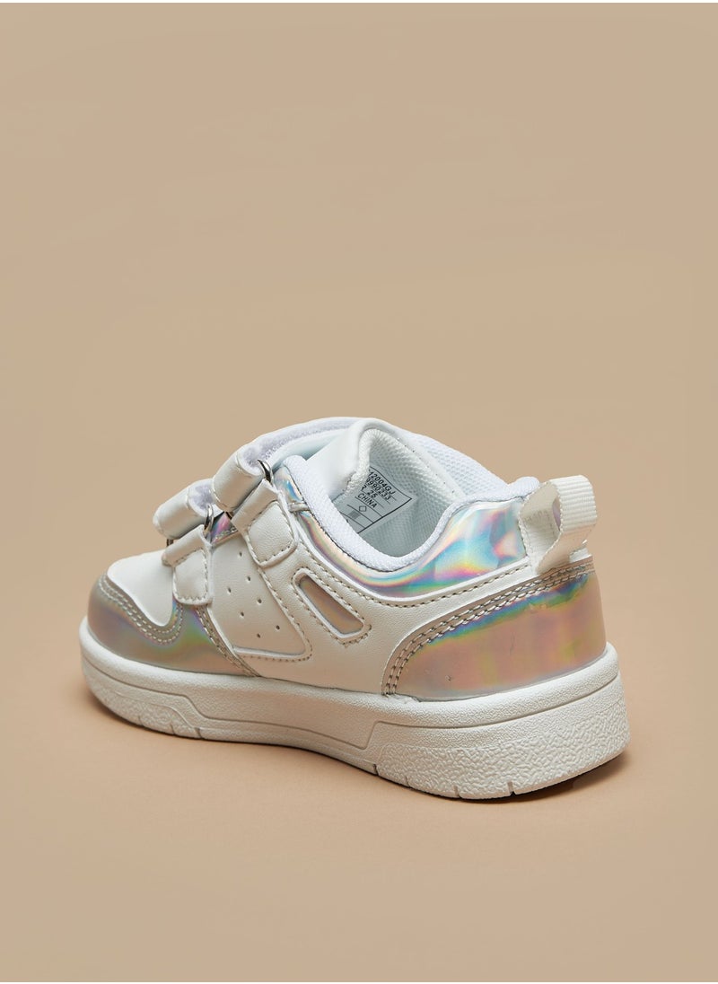 Flora Bella By Shoexpress - Girls Paneled Sneakers with Hook and Loop Closure - Image 1