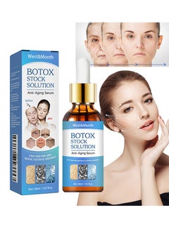 West&Month Botox Stock Solution Anti Aging Serum 30ml, Reduce Wrinkles, Plump Skin, Firm Face, Hyaluronic Acid Face Serum for All Skin Types, Vitamin C Serum for Men and Women  - Image 1