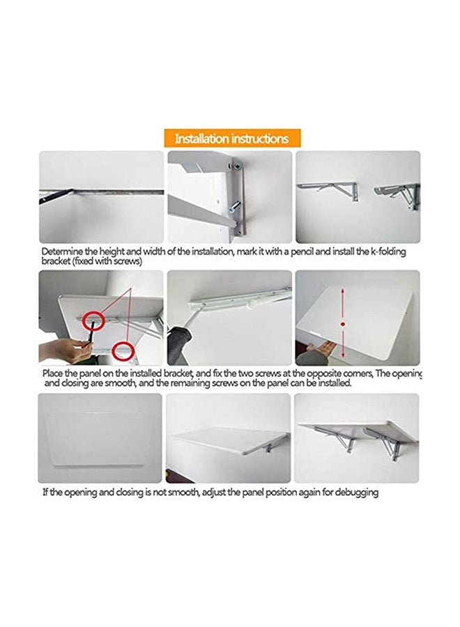 MARGOUN Computer Table Wall Mounted Multifunctional Fold Down Wall Mounted Laptop Computer Desk Folding Desk for Office Home Kitchen White 60*100 CM - Image 3