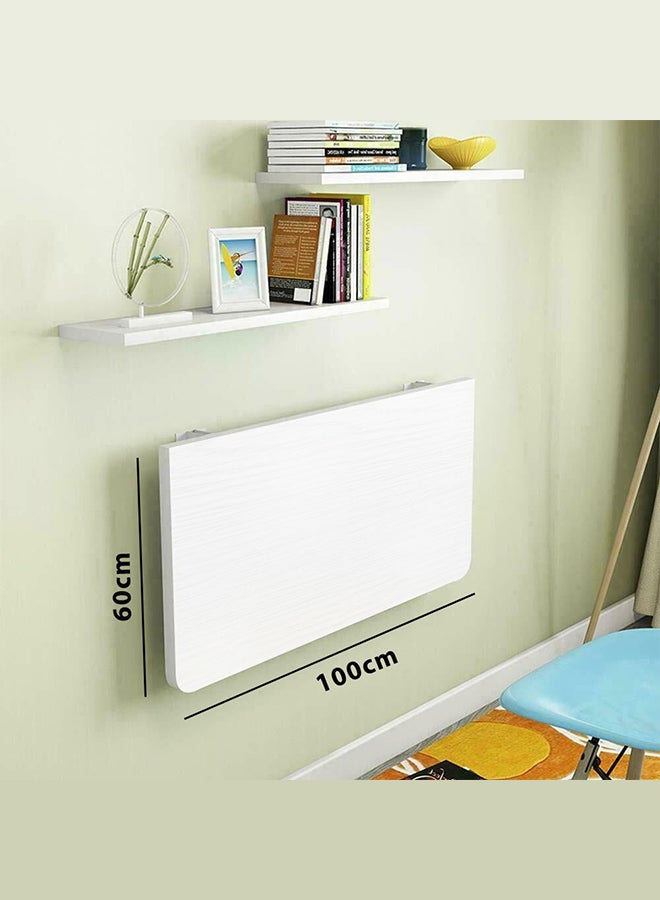 MARGOUN Computer Table Wall Mounted Multifunctional Fold Down Wall Mounted Laptop Computer Desk Folding Desk for Office Home Kitchen White 60*100 CM - Image 2