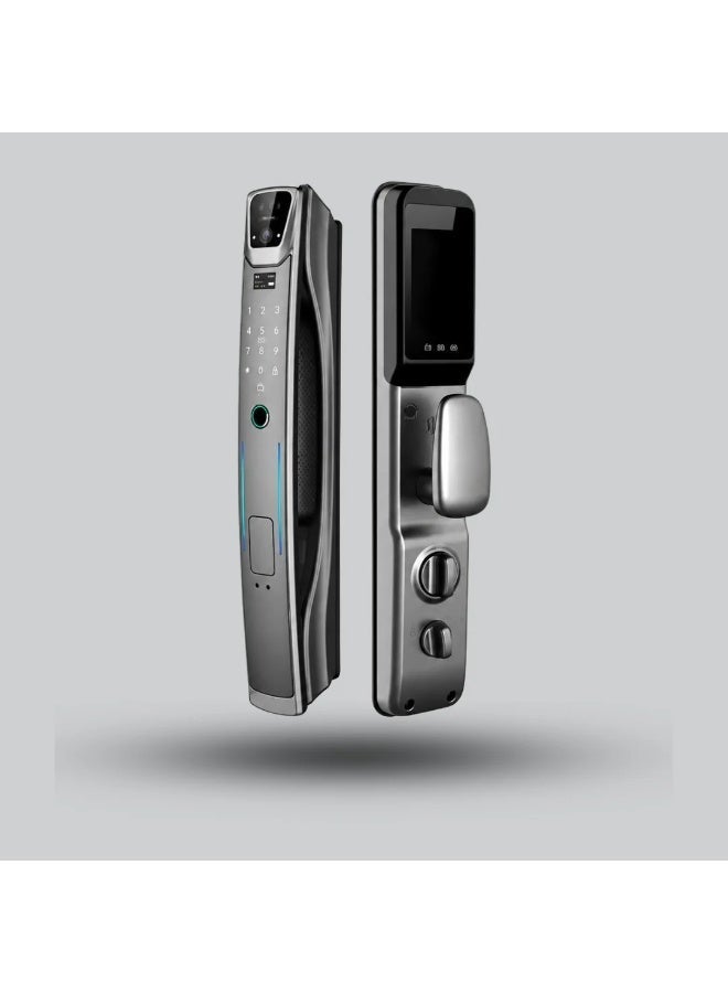 MORI Smart Apartment Door Lock (Black) with Camera Face Recognition Keypad Card Reader Fingerprint Scanner and Intercom – Model MRDL-D3RT-J - Image 1