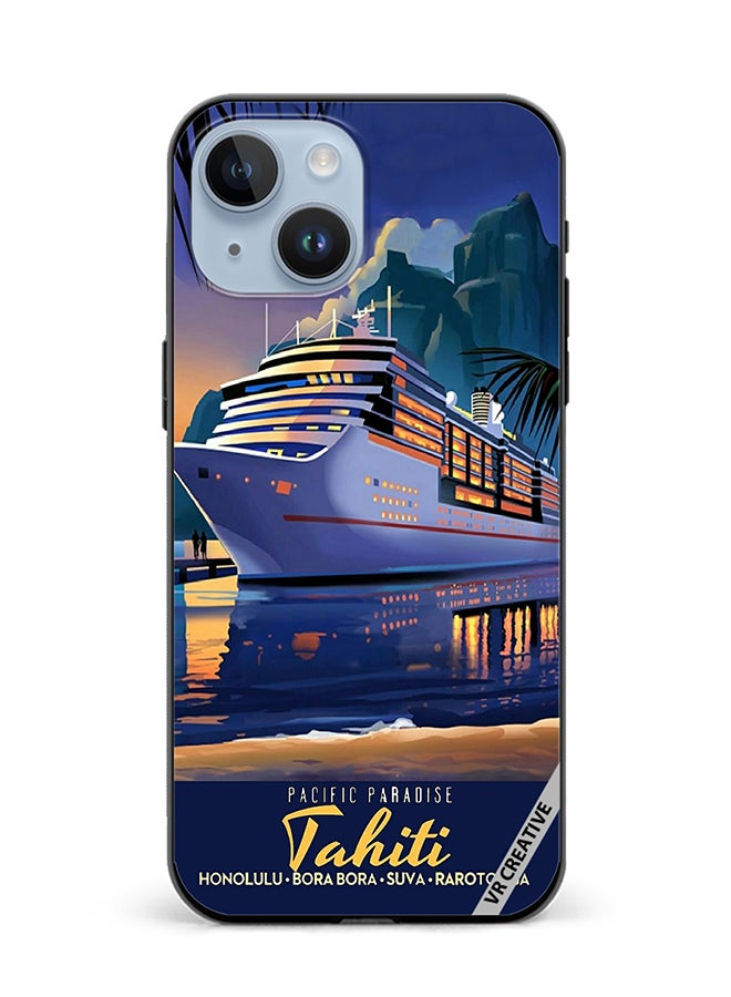 VR CREATIVE Protective Case Cover For Apple iPhone 15 Plus Pacific Paradise Design Multicolour - Image 1