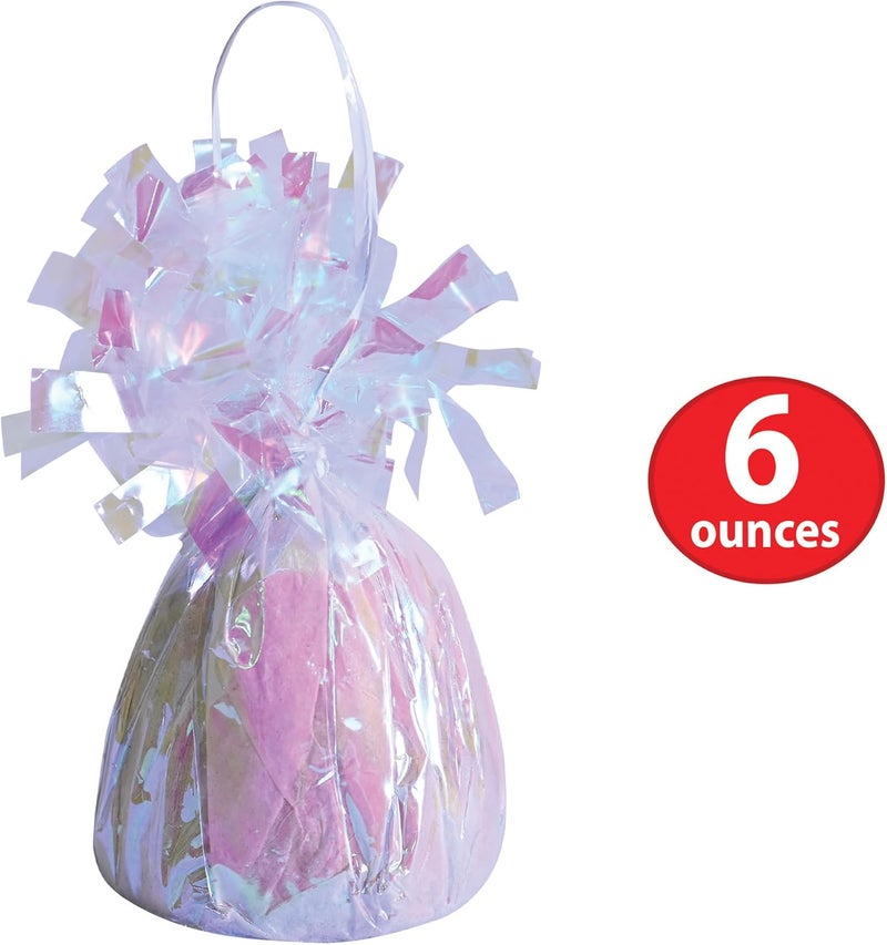Beistle Metallic Wrapped Balloon Weights Set of 6 Opalescent Party Decorations with Loop Centerpieces and Table Dcor for Birthdays Weddings Baby or Bridal Showers and Events 6 oz - Image 2