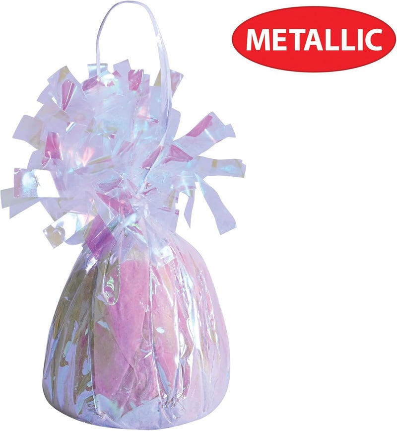 Beistle Metallic Wrapped Balloon Weights Set of 6 Opalescent Party Decorations with Loop Centerpieces and Table Dcor for Birthdays Weddings Baby or Bridal Showers and Events 6 oz - Image 3