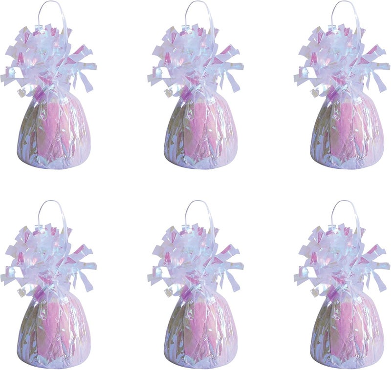 Beistle Metallic Wrapped Balloon Weights Set of 6 Opalescent Party Decorations with Loop Centerpieces and Table Dcor for Birthdays Weddings Baby or Bridal Showers and Events 6 oz - Image 1