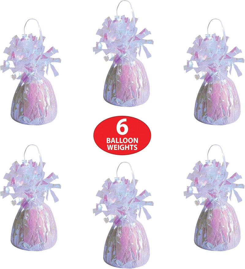 Beistle Metallic Wrapped Balloon Weights Set of 6 Opalescent Party Decorations with Loop Centerpieces and Table Dcor for Birthdays Weddings Baby or Bridal Showers and Events 6 oz - Image 4