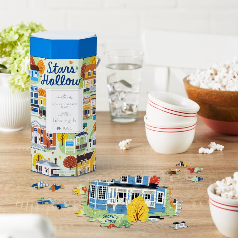 Hallmark Gilmore Girls 1,000-Piece Jigsaw Puzzle (Stars Hollow Map) Mom Gift for Mother's Day - Image 2