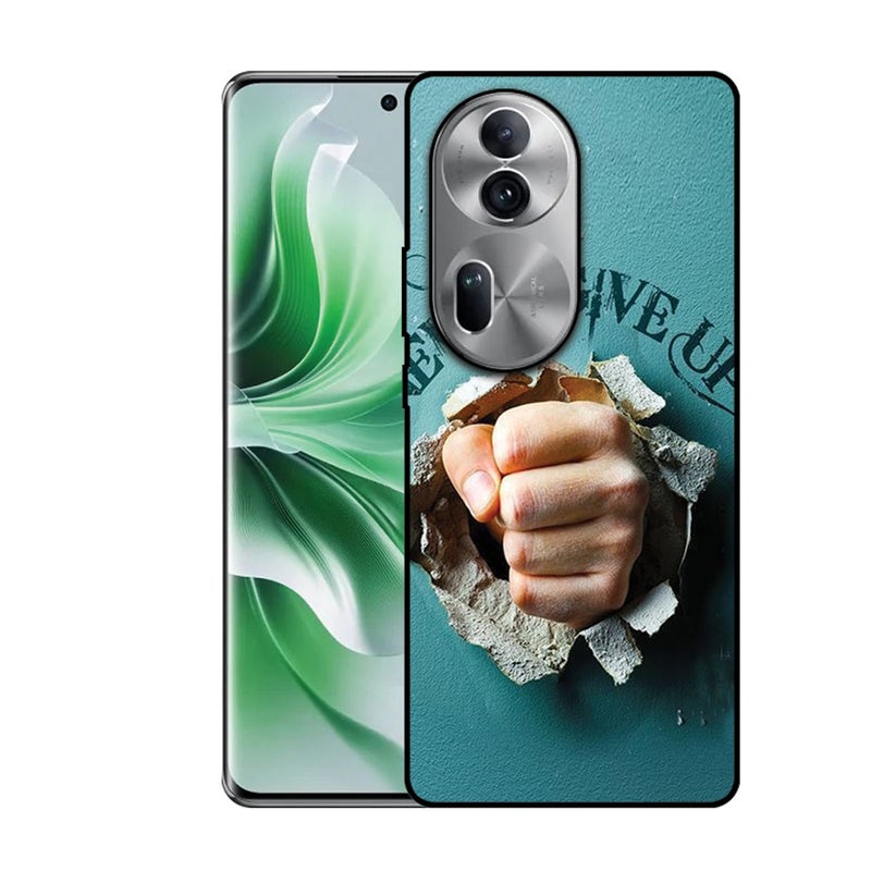 EYE CATCH Printed Protective Case Cover For Oppo Reno 11-  Never Give Up - Image 1