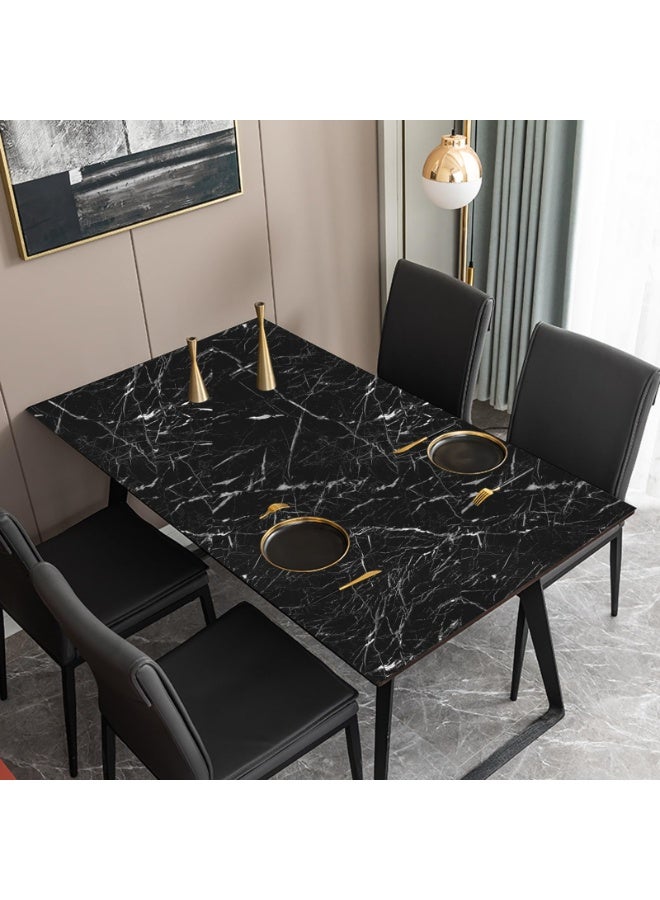 Bukela 1 Roll Self-Adhesive Kitchen Stickers, Waterproof And Oil-Proof Self-Adhesive Wall Stickers, Stove Countertop Ceramic Tile Cabinet Table Renovation Wallpaper, Marble Film Wallpaper For Bathroom Washbasin, Marble Wall Stickers(Black) - Image 3