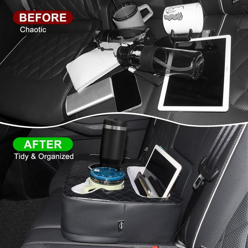 GAWAF Car Cup Holder, Back Seat Car Organizer, Truck Bed Organizer, Couch Cup Holder Expander for Sofa Bed, Boat Tray, Organizer Holds Drinks, Snacks, Cell, Phone for Boat Sofa Truck Transit & use compatible - Image 4
