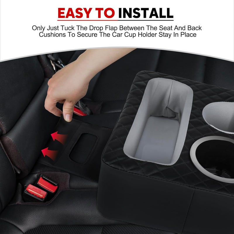 GAWAF Car Cup Holder, Back Seat Car Organizer, Truck Bed Organizer, Couch Cup Holder Expander for Sofa Bed, Boat Tray, Organizer Holds Drinks, Snacks, Cell, Phone for Boat Sofa Truck Transit & use compatible - Image 3