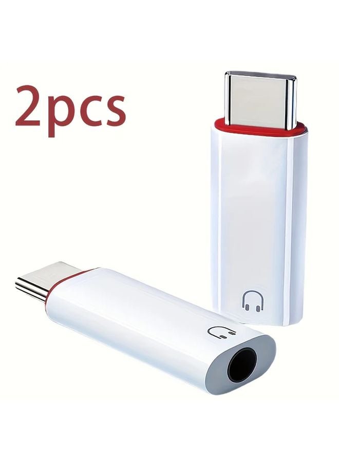 محول USB-C أبيض إلى مقسم سماعة رأس 3.5 ملم مع تحكم DAC في مستوى الصوت لأجهزة iPhone 16 و15 وS23 وS22 - Image 1