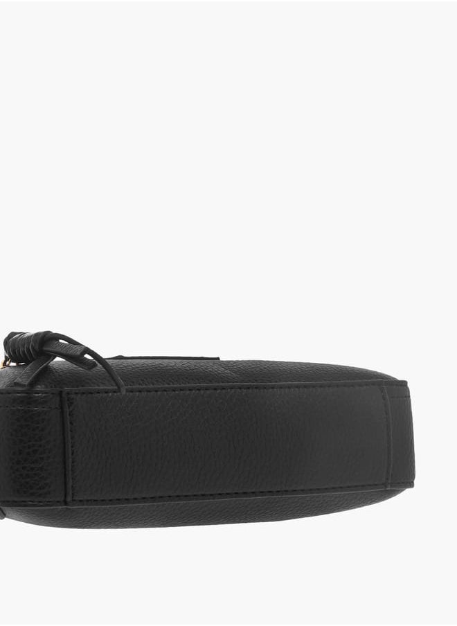 Celeste Womens Textured Crossbody Bag With Zip Closure And Braided Accent  - Image 5