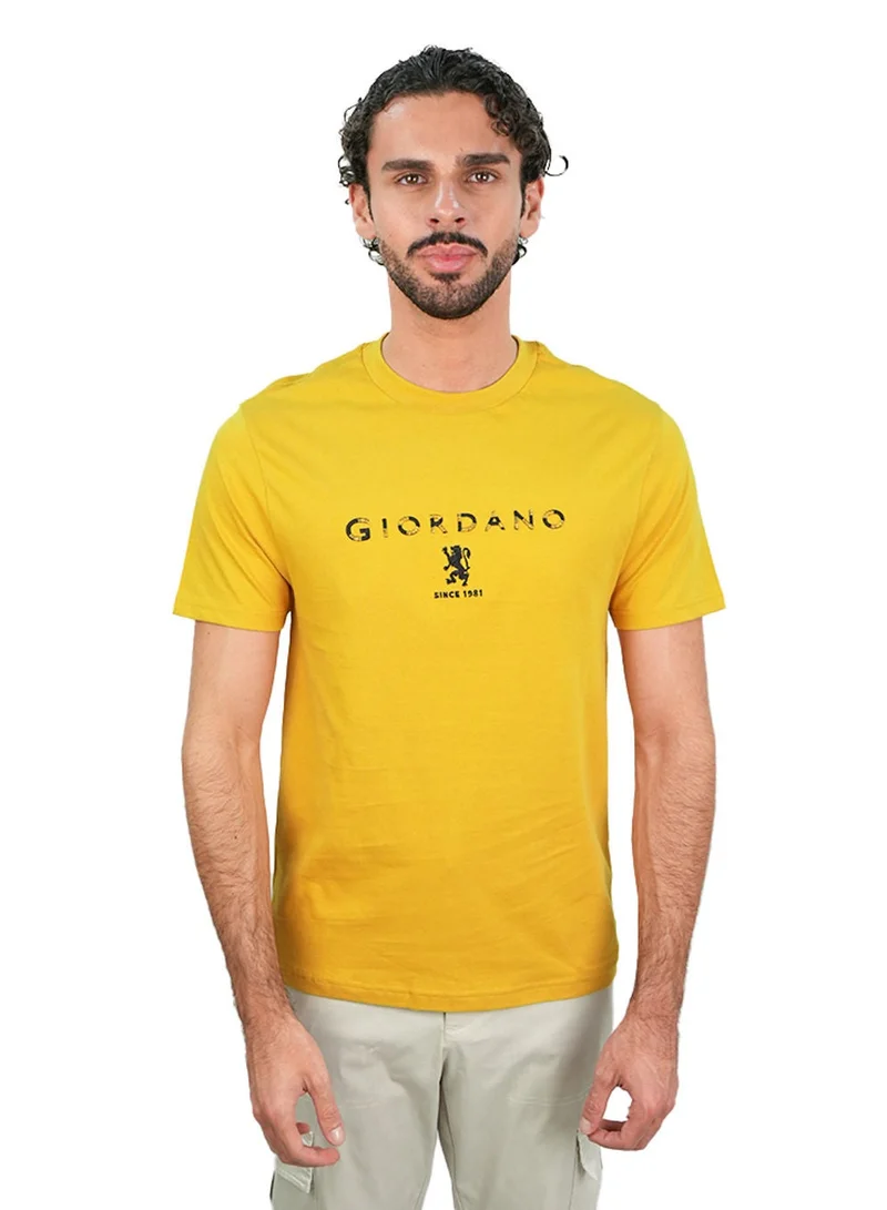 Men's Cotton Signature Print Slim Fit Tee