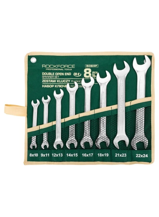 ROCKFORCE Double open end wrench set 8 pcs - Image 1