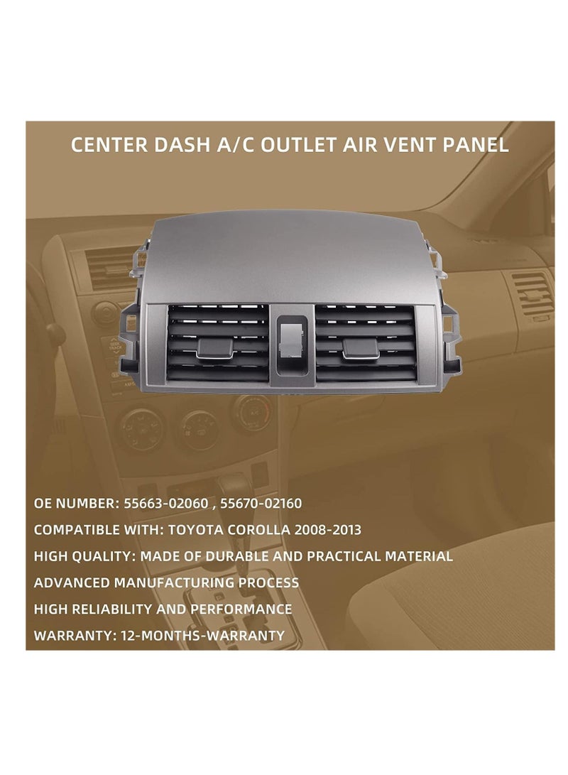 erorex TLAXCA 55670-02160 Center Dash A/C Outlet Air Vent Panel Compatible with Toyota Corolla 2008 2009 2010 2011 2012 2013 55663-02060 - Image 2