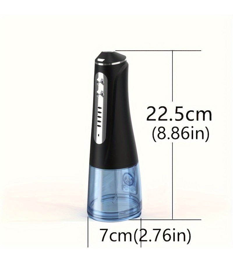 Rechargeable Water Flosser 6 Jet Tips 5 Modes Teeth Whitening Black - Image 1