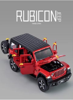 die cast 1:32 Compatible for Jeep Rubicon Model Car Toy, Zinc Alloy Pull Back Toy car with Sound and Light for Kids & Adults (Red)  - Image 2