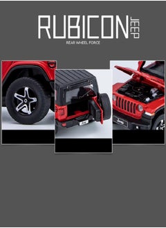 die cast 1:32 Compatible for Jeep Rubicon Model Car Toy, Zinc Alloy Pull Back Toy car with Sound and Light for Kids & Adults (Red)  - Image 5