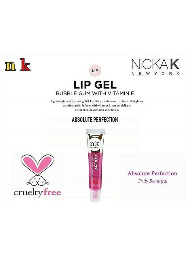 Nicka K New York - VARIETY SET OF 5 NK Hydrating Lip Gel - Vitamin E (Clear, Rosehip Oil, Bubble Gum, Cherry, Strawberry) - Image 1