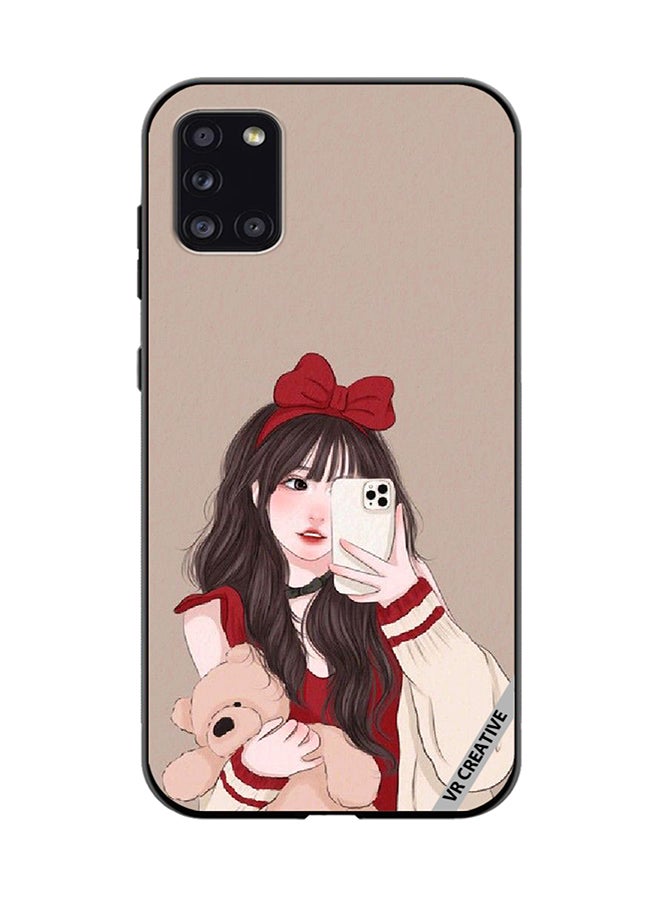 VR CREATIVE Protective Case Cover For Samsung Galaxy A31 Girl Holding Teddy Design Multicolour - Image 1