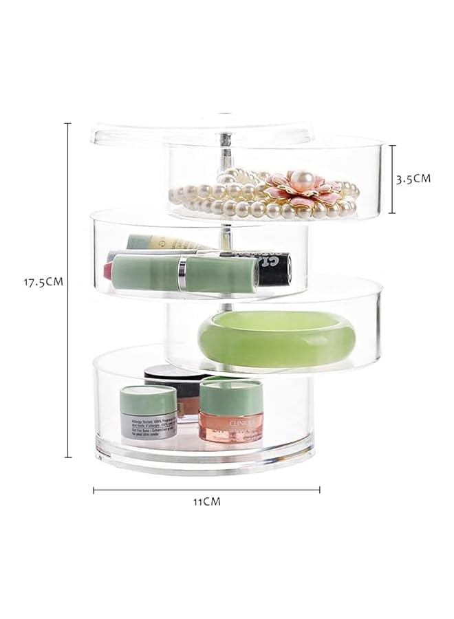 The Bros Jewelry Storage Box, 4-Tier 360 Degree Rotating Adjustable Jewelry Display Case, Acrylic Jewelry Organizer Storage Box, Clear Jewelry Storage Tray with Lid for Earrings, Bracelets, Necklaces - Image 5