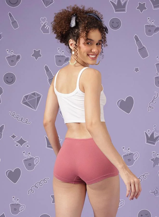 Clovia Pack of 3 - Mid Waist Boyshorts - Cotton