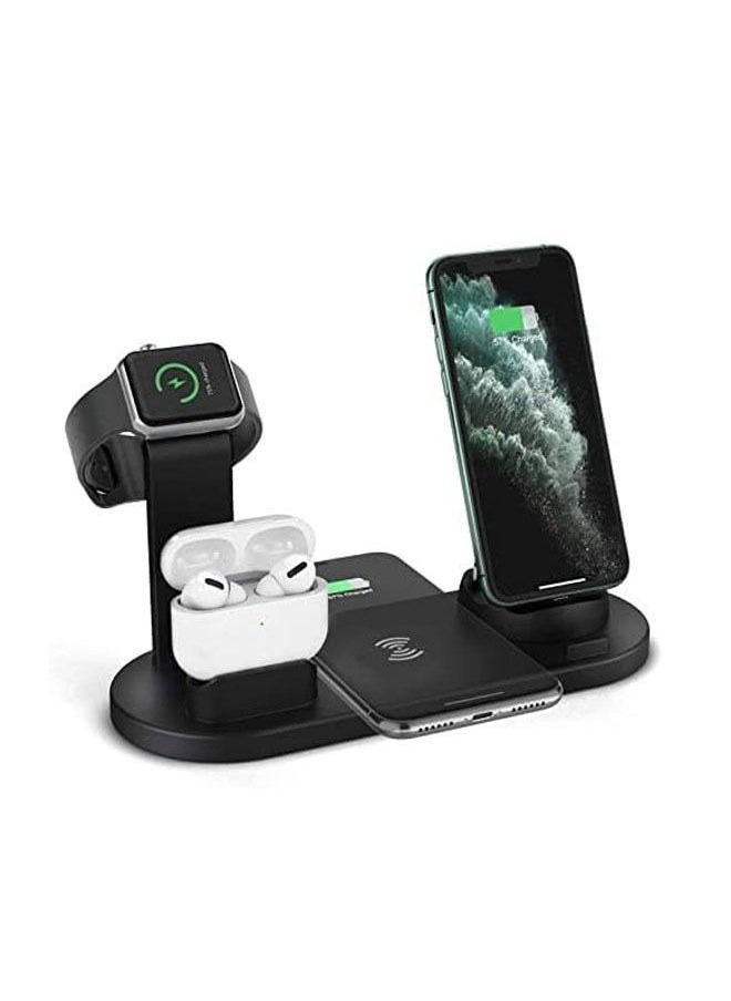 Generic - Wireless Charger 3 in 1 Fast Charging Station 10W Charging Dock Stand Compatible for iWatch Series iPhone 14-11 Series/XS/XR/X/8 Samaung Galaxsy S21/S20 - Image 1