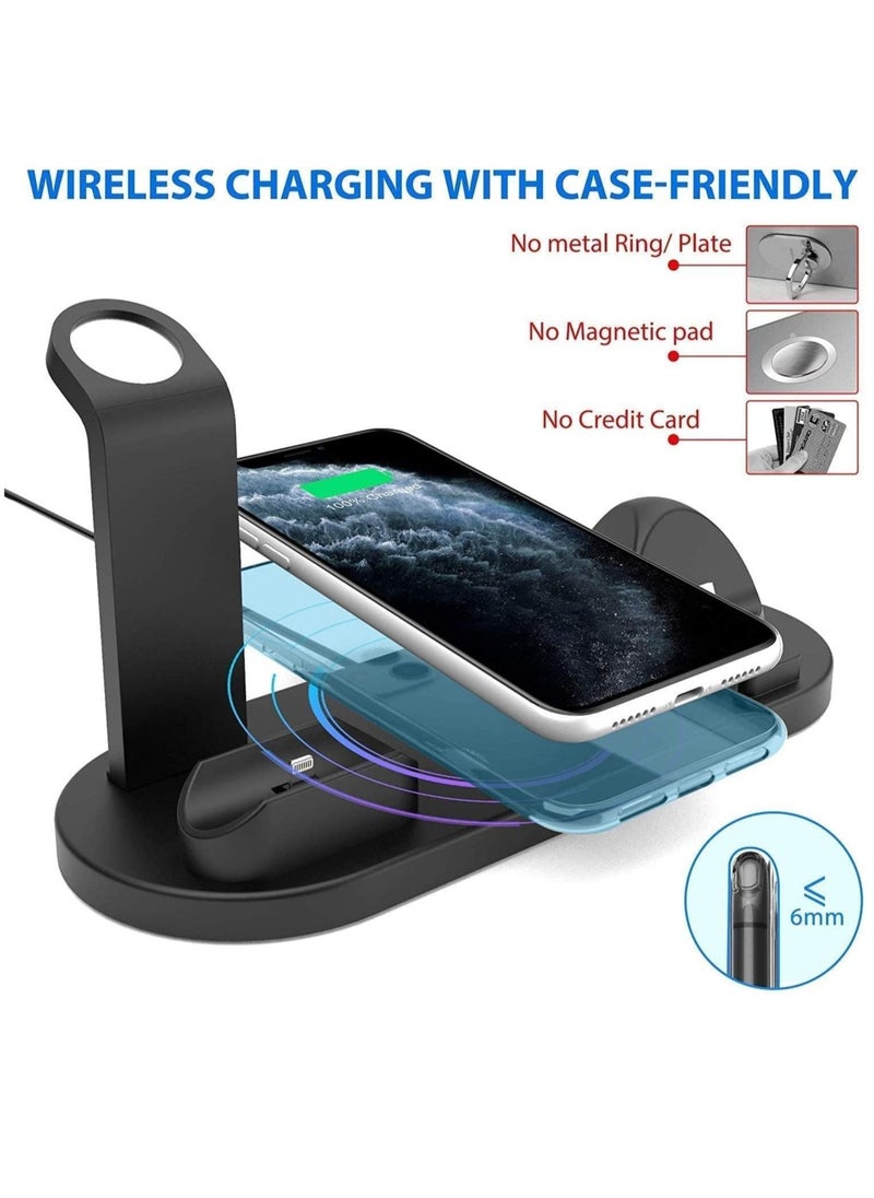 Generic - Wireless Charger 3 in 1 Fast Charging Station 10W Charging Dock Stand Compatible for iWatch Series iPhone 14-11 Series/XS/XR/X/8 Samaung Galaxsy S21/S20 - Image 1