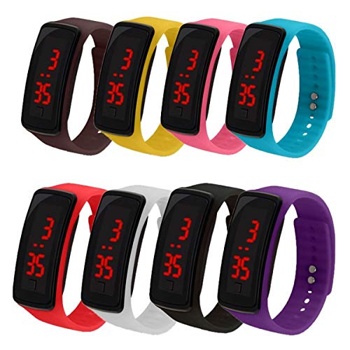 CdyBox 8 Pack Wholesale Men Women Digital Wristwatch Touch Screen LED Bracelet Silicone Band Watch - Image 1