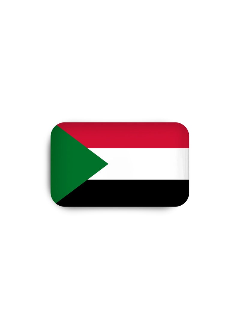 971MEDIA Sudan Flag - Metal Badge Epoxy Coated with Magnetic Pin that Doesn't Tear Clothes  - Image 2