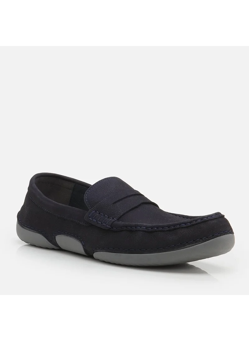 Hotiç 02AYH265230A680 Genuine Leather Navy Blue Men's Loafer