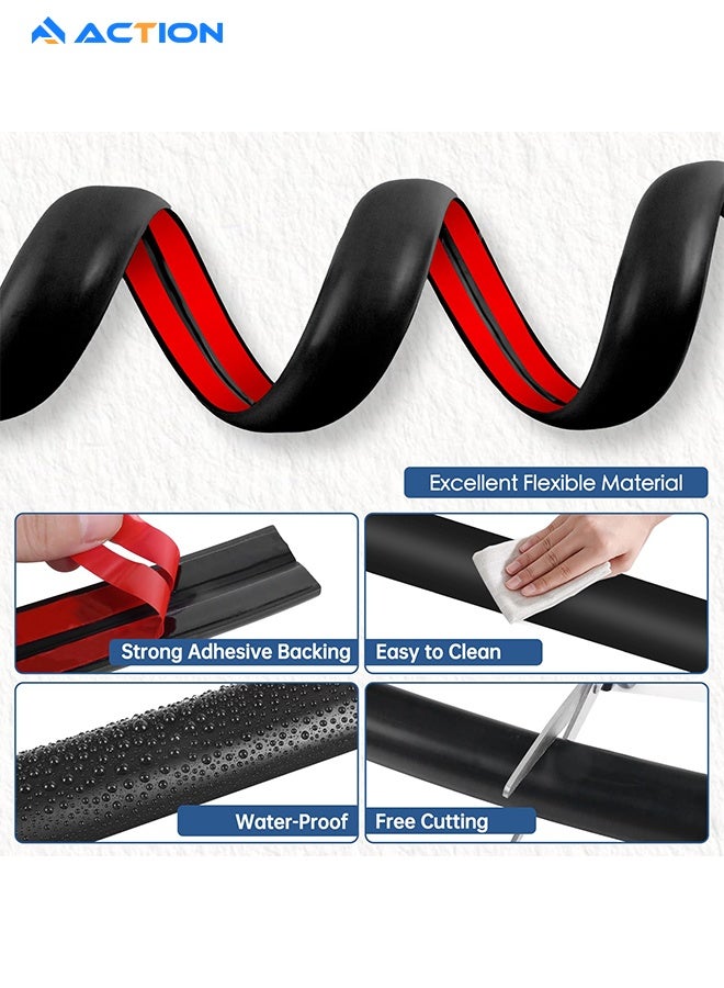 ACTION Floor Cord Cover, 2m Self Adhesive Cord Hider, Easy To Unroll, Prevent Trip Hazard For Home Office Or Outdoor Settings (Black) - Image 3