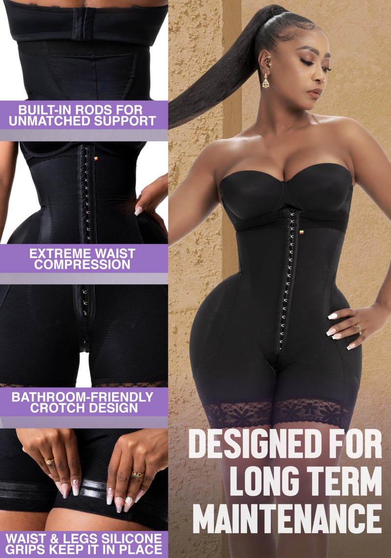 Snatched Body Stage 3 Strapless Faja High Compression | Shapewear Bodysuits for Women | Fajas Colombianas Moldeadoras Black L - Image 4