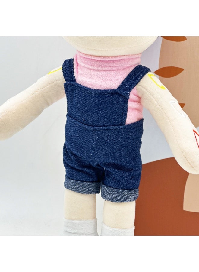 Plush Toy Miss Rachel Cute Denim Overalls 40cm Soft Stuffed Figure - Image 5