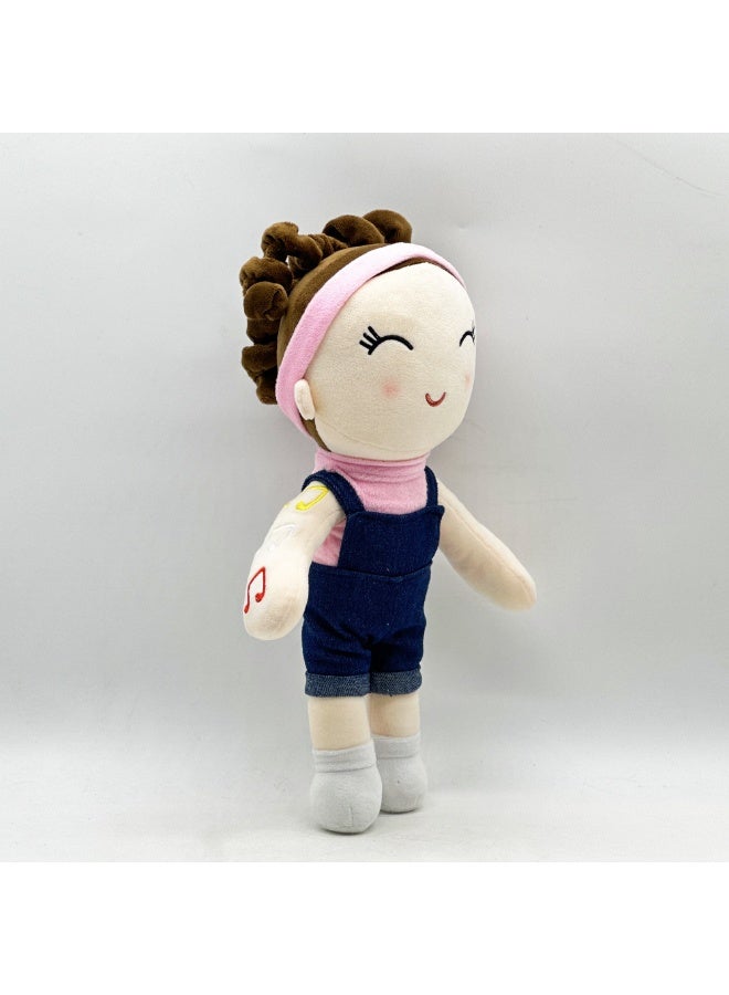 Plush Toy Miss Rachel Cute Denim Overalls 40cm Soft Stuffed Figure - Image 4